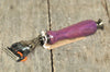 Handcrafted Sycamore Wood (dyed eggplant purple) Fusion or Mach III Razor